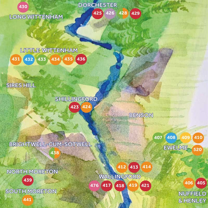 The Open Studios Trail Map for Wallingford & Surrounding Areas.