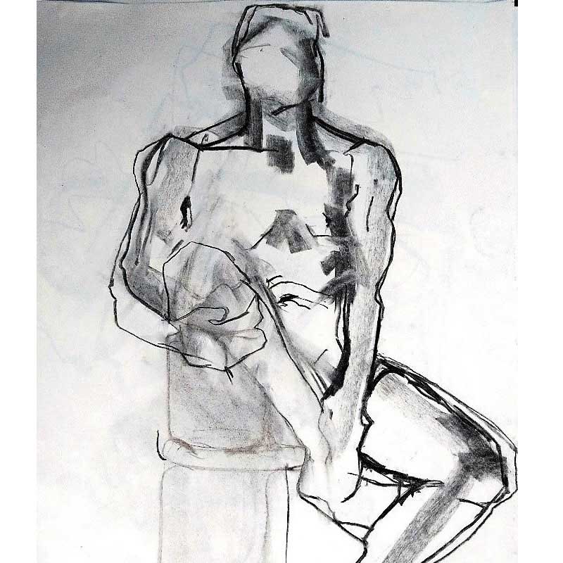 Life drawing sketch by Claire Howlett