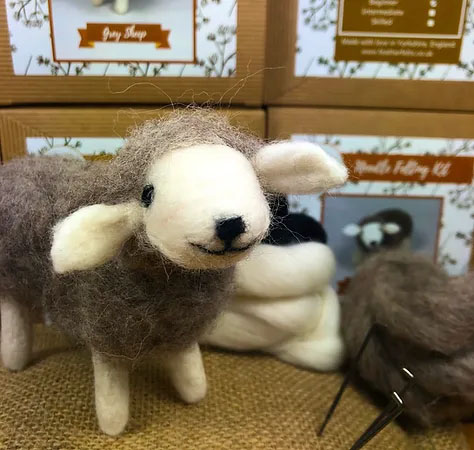 Felting kits at The Potter's Wheel artisan shop, Wallingford, Oxfordshire.